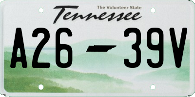 TN license plate A2639V
