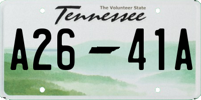 TN license plate A2641A