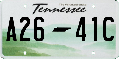 TN license plate A2641C
