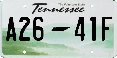 TN license plate A2641F