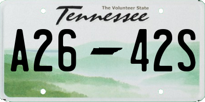TN license plate A2642S
