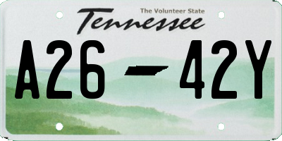 TN license plate A2642Y