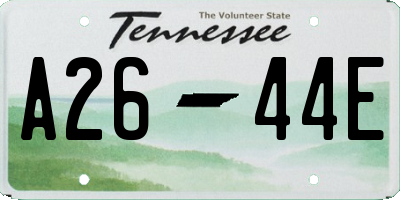 TN license plate A2644E
