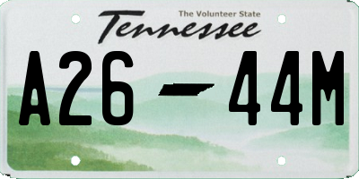 TN license plate A2644M