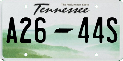 TN license plate A2644S