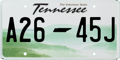 TN license plate A2645J