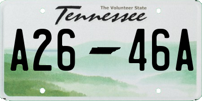 TN license plate A2646A