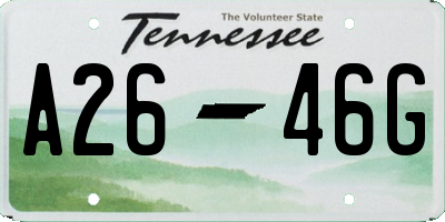 TN license plate A2646G