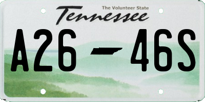 TN license plate A2646S