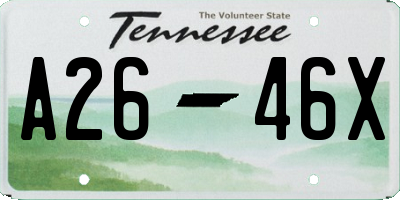 TN license plate A2646X