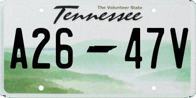 TN license plate A2647V