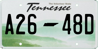 TN license plate A2648D