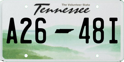 TN license plate A2648I