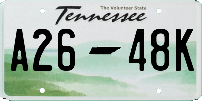 TN license plate A2648K
