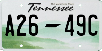 TN license plate A2649C