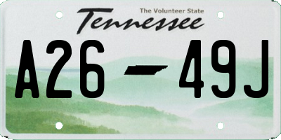 TN license plate A2649J