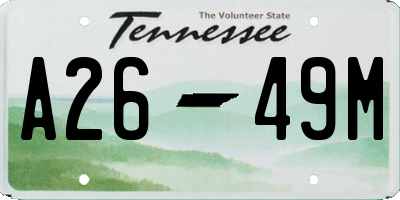 TN license plate A2649M