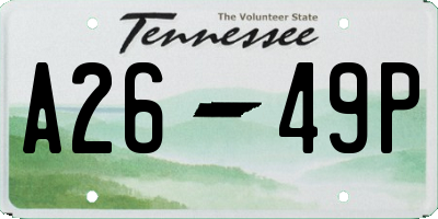 TN license plate A2649P