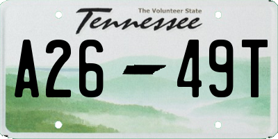 TN license plate A2649T