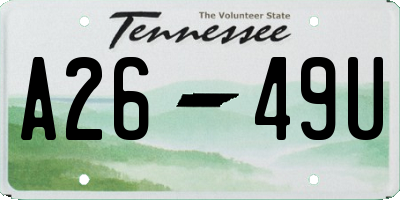 TN license plate A2649U