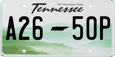 TN license plate A2650P