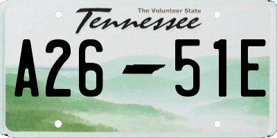 TN license plate A2651E