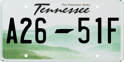 TN license plate A2651F
