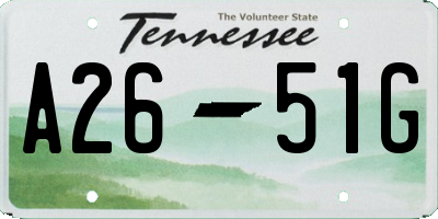 TN license plate A2651G