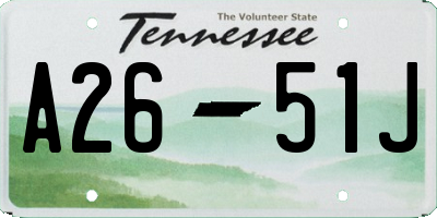TN license plate A2651J