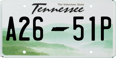 TN license plate A2651P