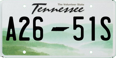 TN license plate A2651S