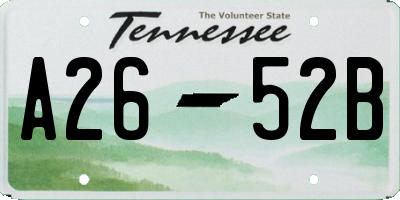 TN license plate A2652B