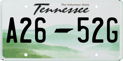 TN license plate A2652G