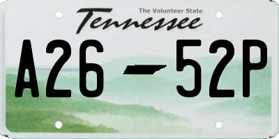 TN license plate A2652P