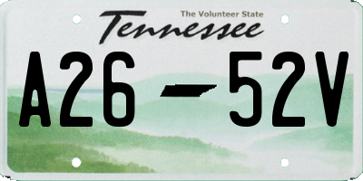 TN license plate A2652V
