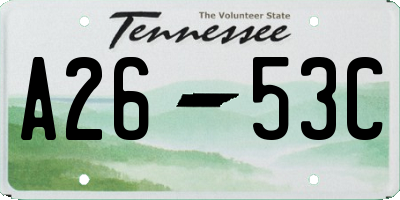 TN license plate A2653C
