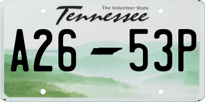 TN license plate A2653P