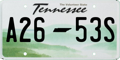 TN license plate A2653S