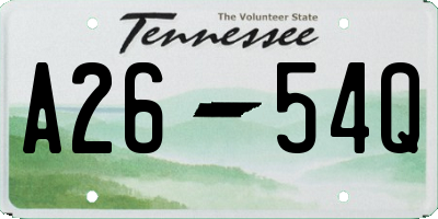 TN license plate A2654Q