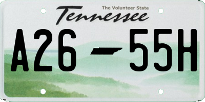 TN license plate A2655H