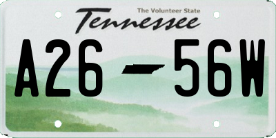TN license plate A2656W