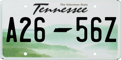 TN license plate A2656Z