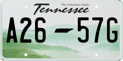TN license plate A2657G