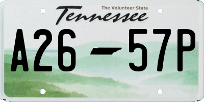 TN license plate A2657P