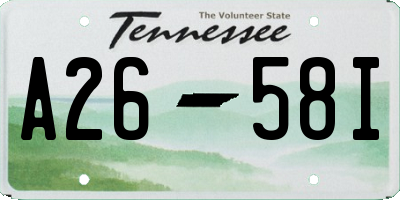 TN license plate A2658I