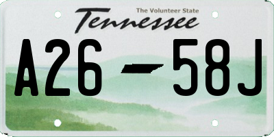 TN license plate A2658J