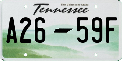 TN license plate A2659F