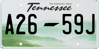 TN license plate A2659J