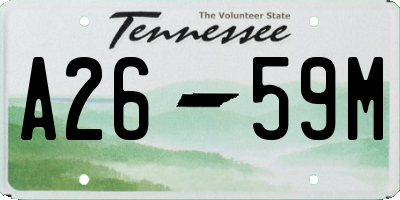 TN license plate A2659M