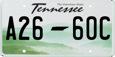 TN license plate A2660C